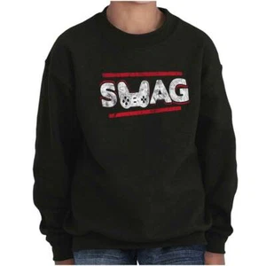 Vintage Video Game Controller Nerd Swag Joke Youth Boys Fleece Crew Sweatshirts - Picture 1 of 5