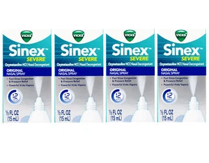 Vicks Sinex Severe Original Nasal Spray Congestion Relief, 0.50 fl oz - 4 Pack - Picture 1 of 4