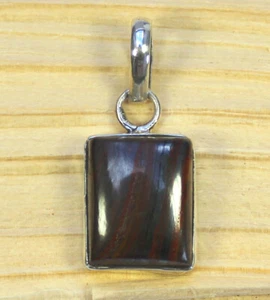 Tigereisen edelstein Anhänger gefaßt in 925 Sterling Silber Steinschmuck - Picture 1 of 1