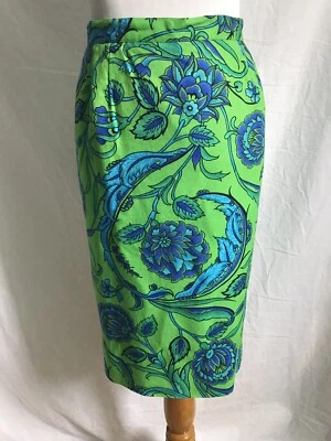 Falda recta lápiz BRECKENRIDGE VERDE AZUL cachemira lino/rayón Reino Unido 16/Estados Unidos 12 Foto 1 de 4