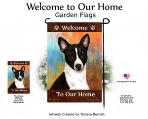 Willkommen Garten Flagge - schwarz-weiß Basenji 009 - Bild 1 von 1
