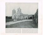 The Old Mission San Antonio Texas USA 1895 Antique Picture Print BB#88