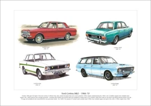 FORD CORTINA MK2 1966-70 - Fine Art Print - A3 Size - Super 1600E Savage & Lotus - Picture 1 of 1