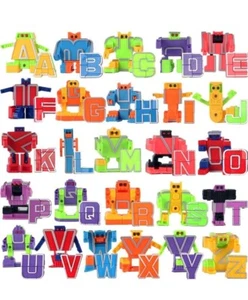 Vintage Ersatz Alpha-Bots Alphabet Roboter Transformator Roboter Buchstaben Lernen - Bild 1 von 28