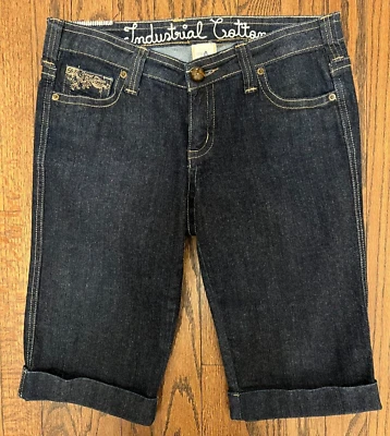 Nuevo sin etiquetas Pantalones Cortos de Jean de Algodón Industrial Azul Denim Bermudas Bolsillos Cosidos Talla 9 Foto 1 de 4
