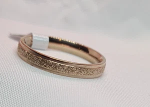 Edelstahl Ring Roségolde mit Glitzer Fräsung gr. 17-22 - Bild 1 von 3