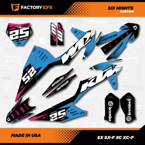 Blue & Pink Racing Graphics Kit fits KTM 19-22 SX SXF XC XCF 125 150 250 350 450 - Bild 1 von 5
