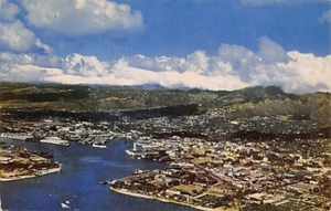 Postal HI: Vista aérea de Honolulu, Hawai, años 50, sin publicar - Imagen 1 de 2
