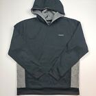 Reebok Men Hoodie Pullover Black Grey Logo Front Spell out Active Gym Size M 