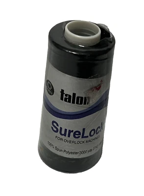 COATS CLARK SureLock Overlock Thread 3,000 yds. Black #568 NEW SEALED - Image 1 of 3