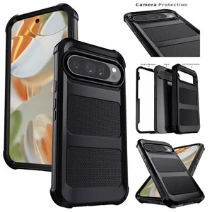 Black Case For Google Pixel 9 Pro XL 6.8" Rugged Shockproof Hybrid Phone Cover - Picture 1 of 16
