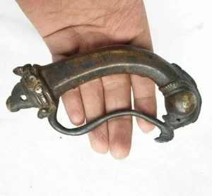 Empuñadura de espada cara de pájaro fina hecha a mano de latón antiguo antiguo vintage, coleccionable - Imagen 1 de 11