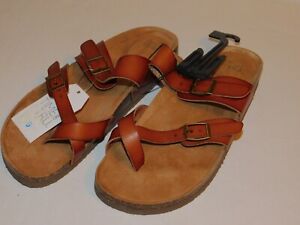 Womens Shoes Sandals Brown Straps Thong Size 8 9 10 11
