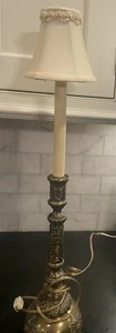 Candlestick Accent Table Lamp Brass With Small Shade - Picture 1 of 8