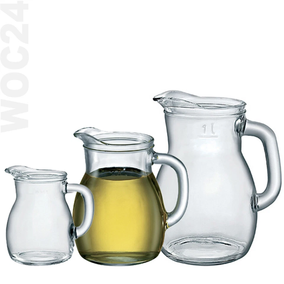 Glas Karaffe GASTRO Wein Wasser Saft Glaskrug Milchkännchen Krug geeicht Griff - Bild 1 von 1