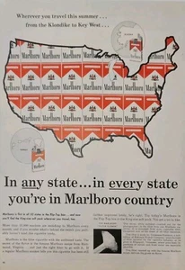 Marlboro Klondike To Key West 1961 en cualquier estado Marlboro Country anuncio impreso de colección - Imagen 1 de 1