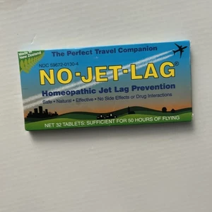 Remedio homeopático para jet lag sin jet lag (1 paquete, 32 tabletas masticables), mus de viaje - Imagen 1 de 5