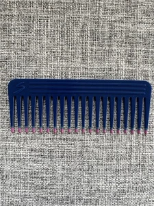 VTG Mebco Sund Haaren Comb Twice Dipped Wide Tooth Detangling Blue 80s 90s 6" - Picture 1 of 4