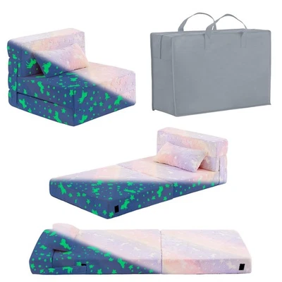 Sofá cama plegable colchón de piso para niños con almohada, niño pequeño lavable plegable... Foto 1 de 4