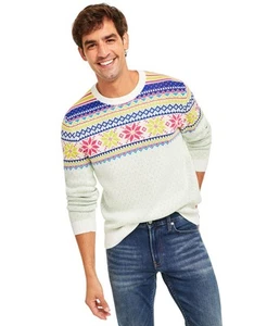 Holiday Lane Men's Multi-Color Fair Isle Sweater (Fine Lime Combo, X-Large) - Picture 1 of 3