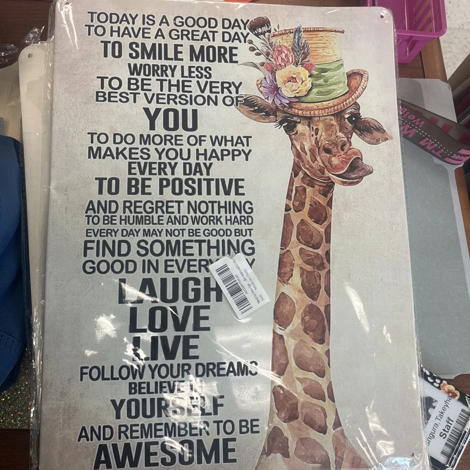 Yuttz Giraffe, Today Is A Good Day To Have A Great Day, Home Decor  - Image 1 of 1