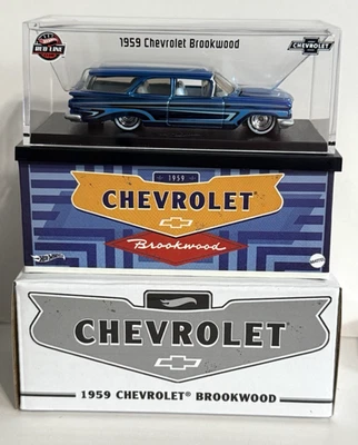 Hot Wheels Collectors RLC  1959 CHEVROLET BROOKWOOD Low Rider Wagon~Spectra Blue - Image 1 of 4