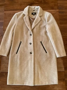 Cappotto donna Karan DKNY spina di pesce soft touch cammello marrone taglia L - Foto 1 di 16