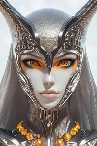 Leinwandbild Fantasy Silber Göttin Gelb Wandbild Poster Druck - Bild 1 von 22