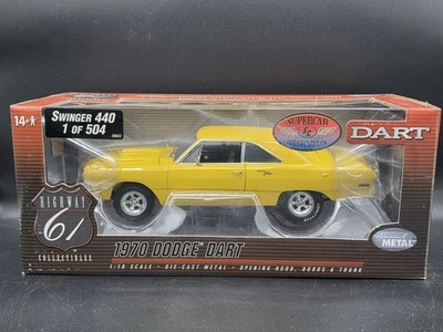 Highway 61 DCP 1970 Dodge Dart Swinger 440 LE 1:18 Scale Diecast Car Yellow - Image 1 of 4