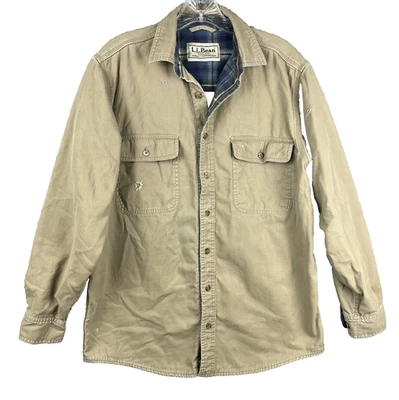 VTG LL Bean Chore Coat Jacket Men’s M Flannel Lined Distressed Gorpcore Farm - Image 1 of 4