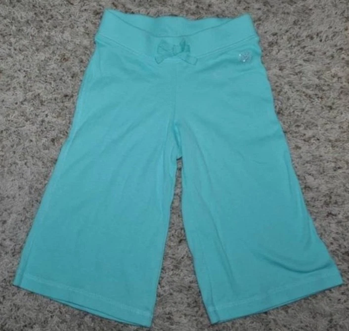 Jumping Beans Capris sz 4 Aqua Blue Knit Studded Elastic Waist Girls - Изображение 1 из 2