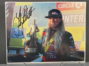 VRHTF NHRA RARE AWESOME SIGNED BY LEAH PRITCHETT PAPA JOHNS TOP FUEL PHOTO - Picture 1 of 2