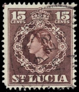 ST. LUCIA 165 (SG180) - Queen Elizabeth II "1964 Brown" (pa28375) - Picture 1 of 1