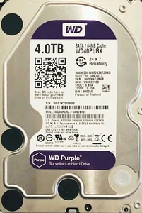 WD40PURX-64NZ6Y0 dcm: HHNNBBNTJMAB sn: WCC JAN 2017 4TB SATA 3.5 Western Digital - Picture 1 of 4