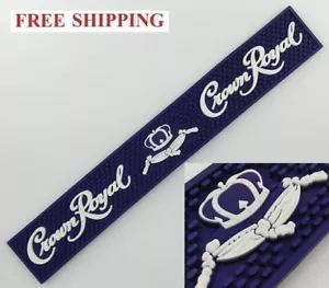 CROWN ROYAL CANADIAN WHISKY RUBBER BAR MAT RUNNER BEER COASTER 23.5x3.5 NEW - Picture 1 of 2