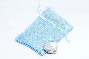 10 x Sacchetto con coulisse in tessuto tinta unita blu - confezione/sacchetto regalo/regalo/favore - Foto 1 di 2