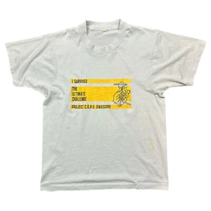 Camiseta vintage de escalada en roca talla mediana puntada única blanca años 80 Project Cope - Imagen 1 de 8