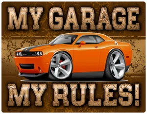2009-14 Challenger SRT8 My Garage My Rules Wall Art Graphic Sticker - Picture 1 of 4
