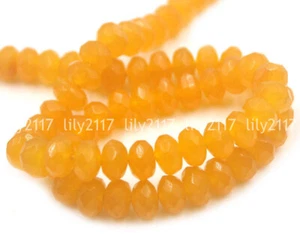Multi-color 5x8mm Faceted Rondelle Gemstone Jade Spacer Jewelry Make Craft Beads - Picture 1 of 19