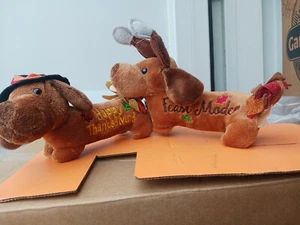 2 DanDee Holiday/Thanksgiving Plüsch Weiner Hunde Stofftiere - Bild 1 von 11