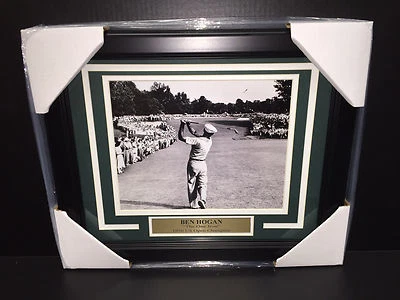 FOTO ENMARCADA 8X10 BEN HOGAN FAMOSO 1 ONE IRON SHOT 1950 CAMPEÓN ABIERTO DE EE. UU. Foto 1 de 2