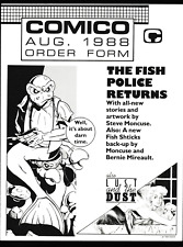 Comico August 1988 Order Form Catalog (1st Print) Dave Stevens Fish Police