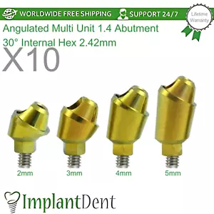 10x Zahn Winkel Multi-Einheit 1,4 mm Titan Prothetik 30° Int Sechskant 2,42 mm - Bild 1 von 4