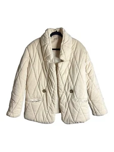 Free People Tawny Pillow Puffer Coat Jacket Washed Light Tan Size Small - Picture 1 of 6