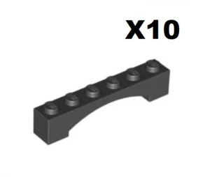 Lego ® Lot 10 Brique Arche Noir 1X6X1 Black Arch Brick 92950 NEW - Picture 1 of 1