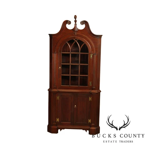 Chippendale Style Custom Quality Mahogany Corner Cabinet Cover
