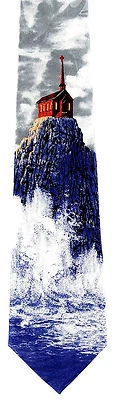 Corbata de regalo de culto cristiano religioso Church on Sea Cliff para hombre  Foto 1 de 3