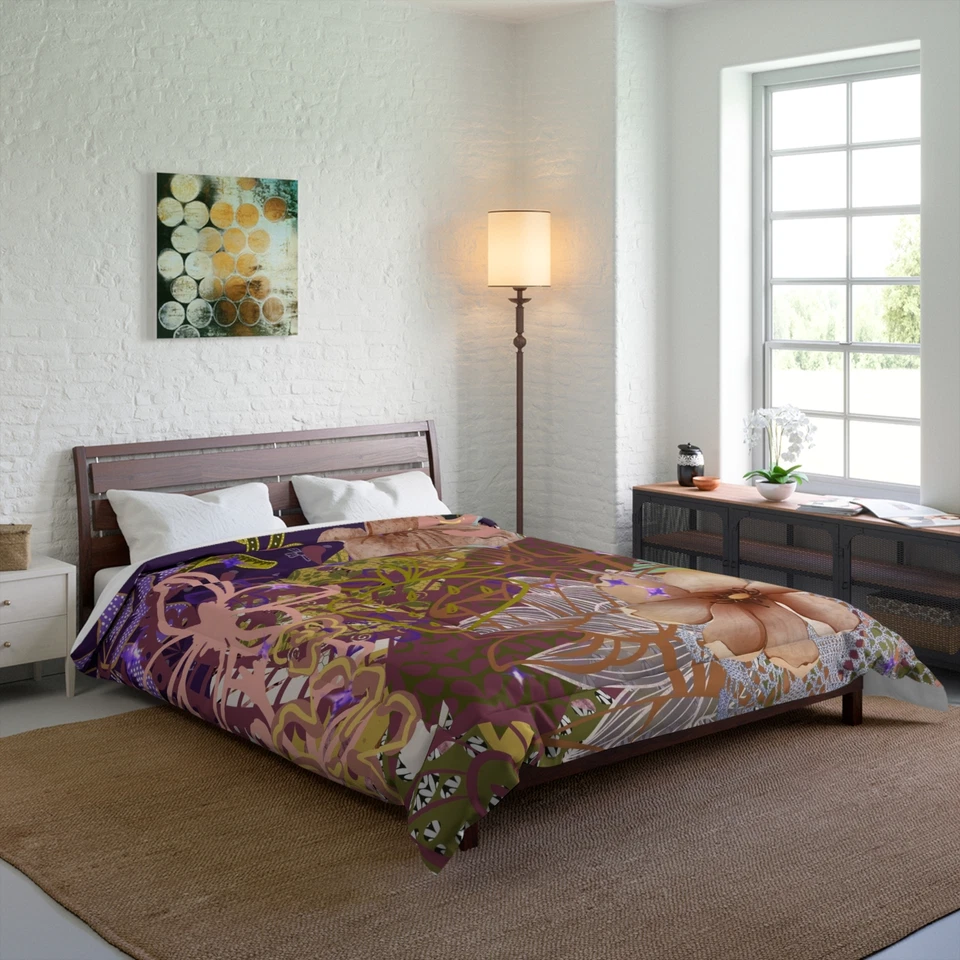 Edredón floral boho, ropa de cama acogedora, ambiente de habitación fría MANTA ACOLCHADA DOONA Foto 1 de 1