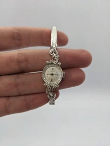 Vintage Croton Ladies 14k White Gold Case W/ Diamonds - Picture 1 of 7