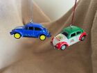 Lot of 2 Volkswagen VW Bugs Christmas Ornaments Pre-Owned